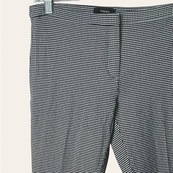 0413. Theory CROPPED‎ TROUSER HOUNDSTOOTH PATTERN BLACK/WHITE IN COLOR SIZE 2 - Picture 7 of 16